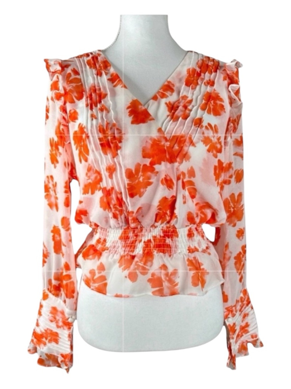 MISA LOS ANGELES Long Sleeve Wrap Blouse, Size M.